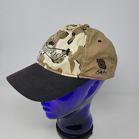 Budweiser Dale Earnhardt Jr Camouflage Strapback Hat Adjustable Brown - Picture 2 of 9